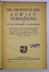 B 276 : Die Grundzüge der Sowjetverfassung (1925)
