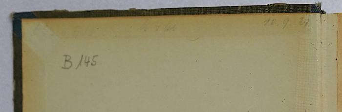B 145-2 : Grundsätze der politischen Ökonomie (1921);-, Von Hand: Datum; 'Radierung: […] [10.9.…]'