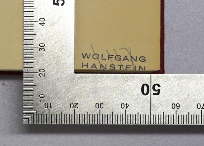 B 79 : Revolution Wither Bound? (1935);- (Hanstein, Wolfgang), Stempel: Name; 'Wolfgang Hanstein'.  (Prototyp)