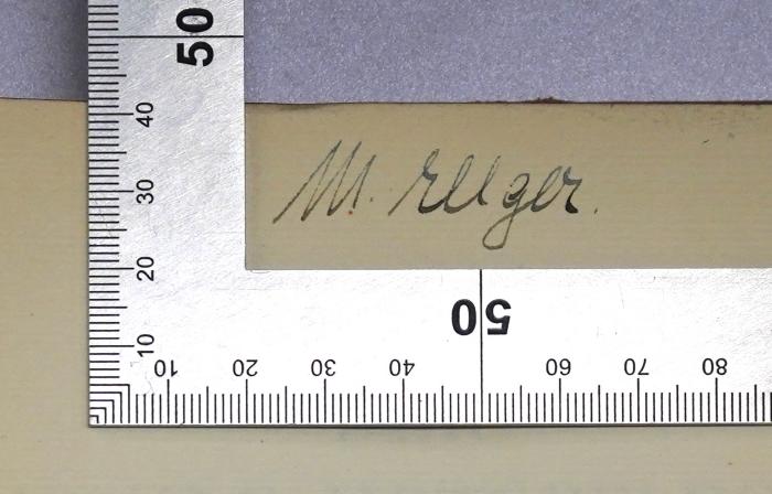 B 4 : Lehrbuch der Wohlfahrtspflege (1927);-, Von Hand: Autogramm, Name; 'M. Ellger.'