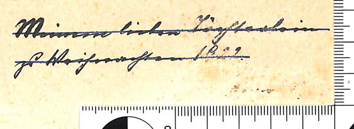 - (unbekannt), Von Hand: Widmung; 'Meinem lieben Töchterlein / zu Weihnachten 1922 / [entfernt]'. 