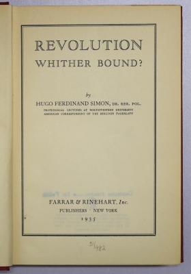 B 79 : Revolution Wither Bound? (1935)