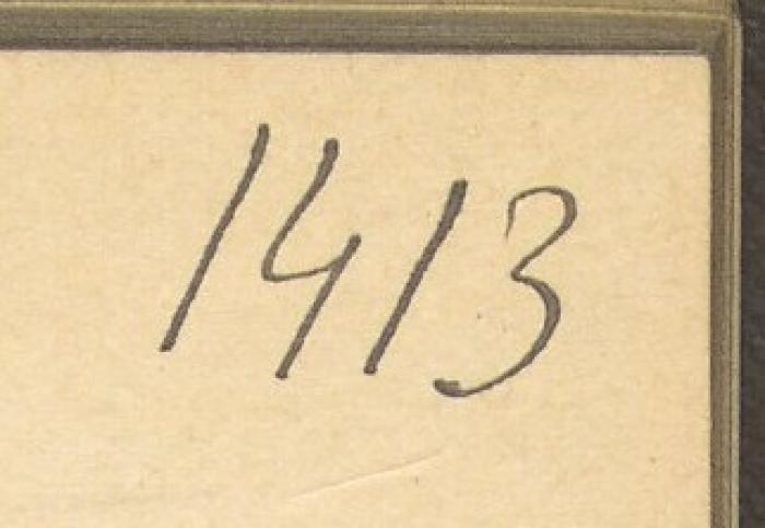 -, Von Hand: Nummer; '1413'