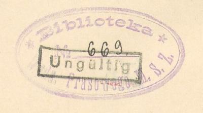 - (Polen. Ministerstwo Spraw Zagranicznych. Wydział Prasowy), Stempel: Inventar-/ Zugangsnummer; 'Biblioteka. Wydz. Prasowego M. S. Z. Nr. 669'. 
