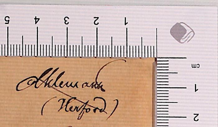 - (Ahlemann), Von Hand: Autogramm; 'Ahlemann'.  (Prototyp)