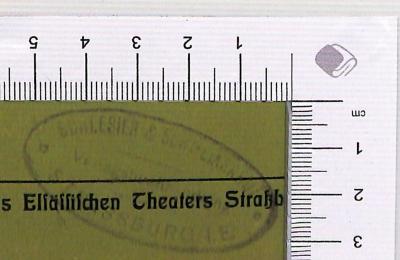 - (Lindner's Buchhandlung und Antiquariat), Stempel: Buchhändler; 'Schlesier & Schweikhardt Strassburg I.E.'.  (Prototyp)