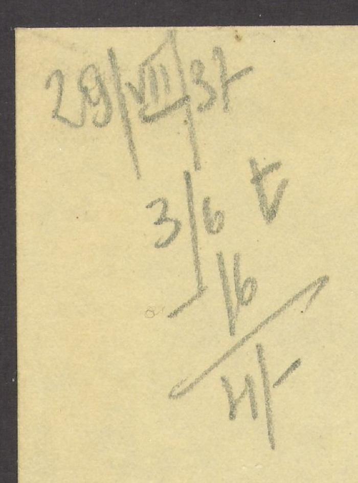 -, Von Hand: Buchhändler; '29/III/37'