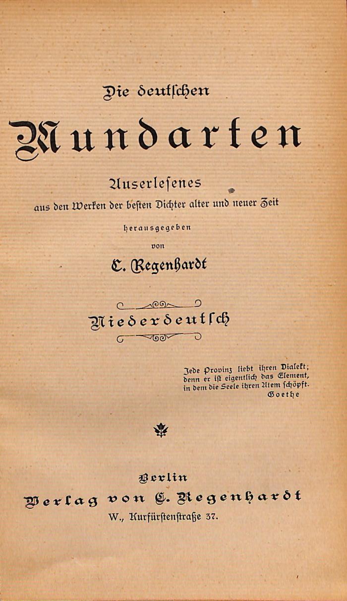 DLIT7905:1 : &lt;&gt; deutschen Mundarten (1899)
