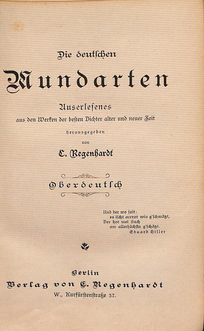 DLIT7905:3 : &lt;&gt; deutschen Mundarten (1897)