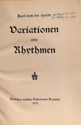 DLIT7920 : Variationen und Rhythmen (1931)