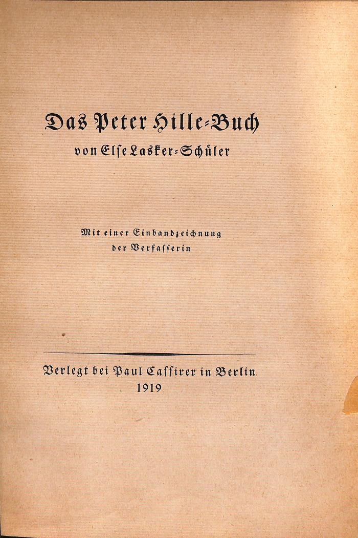 DLIT7805 : &lt;&gt; Peter-Hille-Buch (1919)