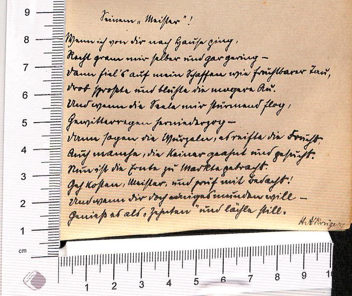 - (Koetschau, Karl), Von Hand: Notiz; 'noch transkribieren'. 