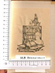 - (Koetschau, Karl), Etikett: Exlibris; 'EX LIBRIS Karl Koetschau Uzarski 17'.  (Prototyp)