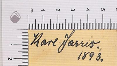 - (Jarres, Karl), Von Hand: Autogramm; 'Karl Jarres.
K. Jarres'.  (Prototyp)