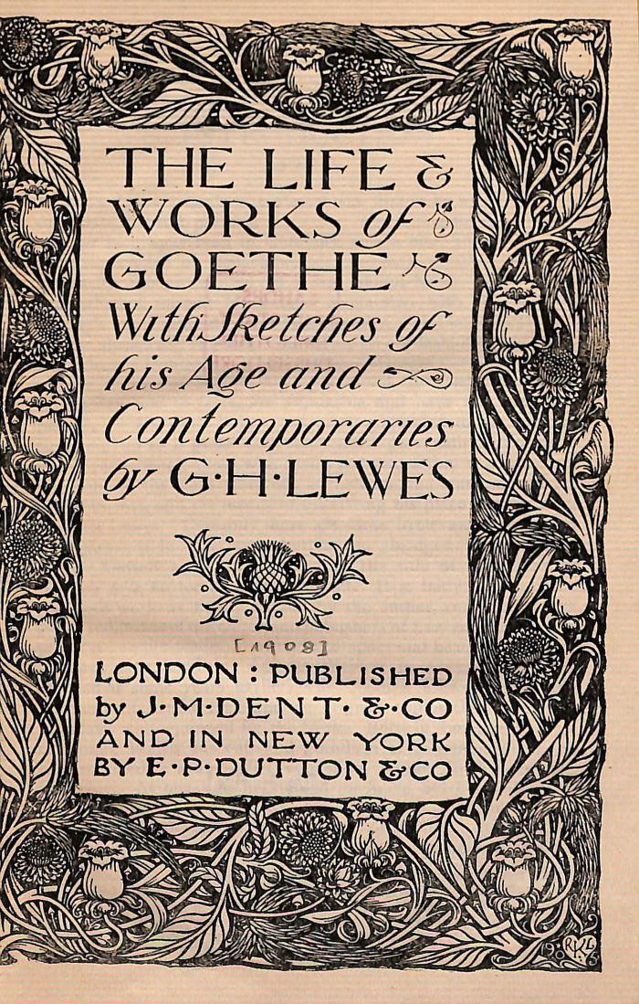 DLIT8000 : &lt;&gt; Life & works of Goethe ([1908])