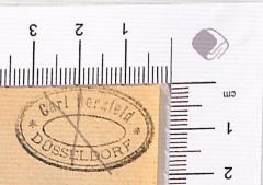 - (Herzefeld, Carl), Stempel: ; 'Carl Herzfeld Düsseldorf'.  (Prototyp)