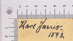 - (Jarres, Karl), Von Hand: Autogramm; 'Karl Jarres.
K. Jarres'.  (Prototyp)