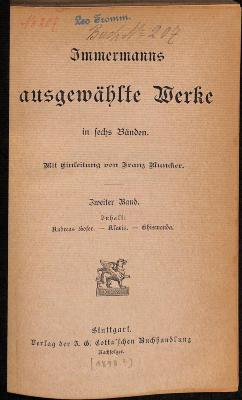 DLIT8269:2 : Immermanns ausgewählte Werke ([1893])
