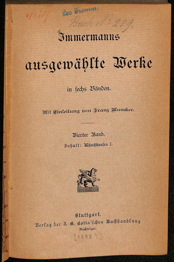 DLIT8269:4 : Immermanns ausgewählte Werke ([1893])