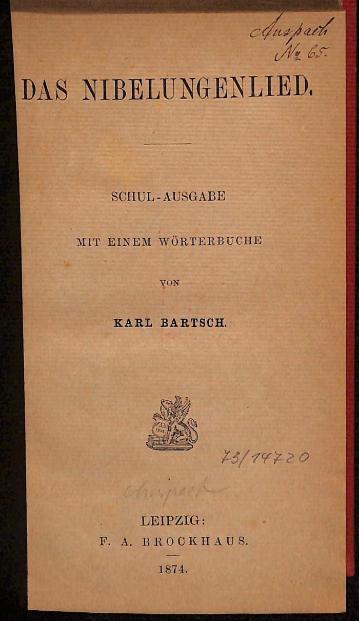 DLIT8298 : &lt;&gt; Nibelungenlied (1874)