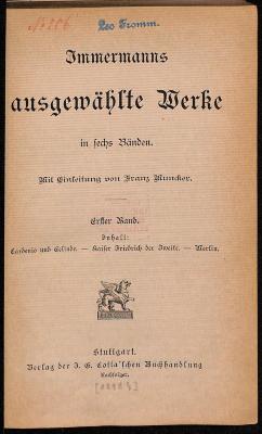 DLIT8269:1 : Immermanns ausgewählte Werke ([1893])