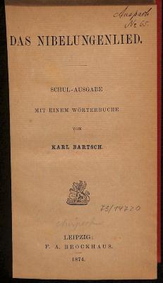 DLIT8298 : &lt;&gt; Nibelungenlied (1874)