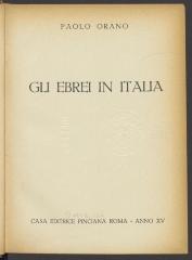 Ey 25182:F8 : Gli ebrei in Italia. (1937)