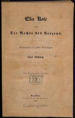 DLIT8317 : Ella Rose oder Die Rechte des Herzens (1856)