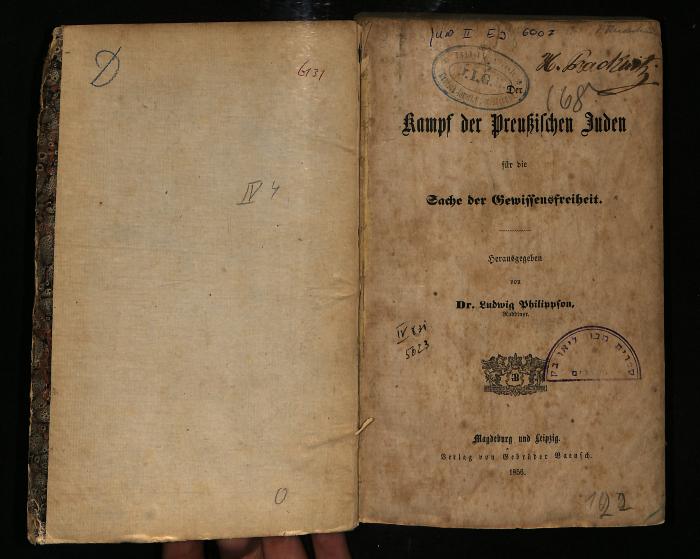 JUD II E3 6007 : Kampf der Preußischen Juden für die Sache der Gewissensfreiheit (1856)