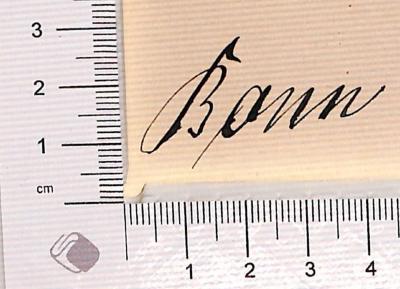 -, Von Hand: Notiz; 'Bonn'