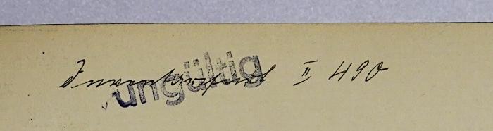 Ba 427a : Die deutsche Gemeindeordnung vom 30. Januar 1935. (1935);-, Von Hand: Signatur, Nummer; 'Inventarisiert II 490'