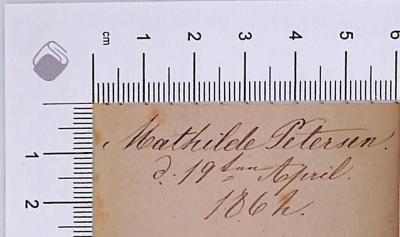 - (Petersen, Mathilde), Von Hand: Autogramm; 'Mathilde Petersen.'.  (Prototyp)