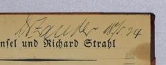 - (Zander, Friedrich), Von Hand: Autogramm, Name, Datum; 'Dr. Zander 18.[…]34'. 