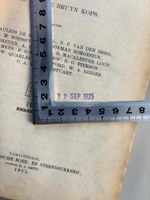 - (Molemann, H.P. ), Stempel: Datum; '22 SEP 1925'.  (Prototyp)