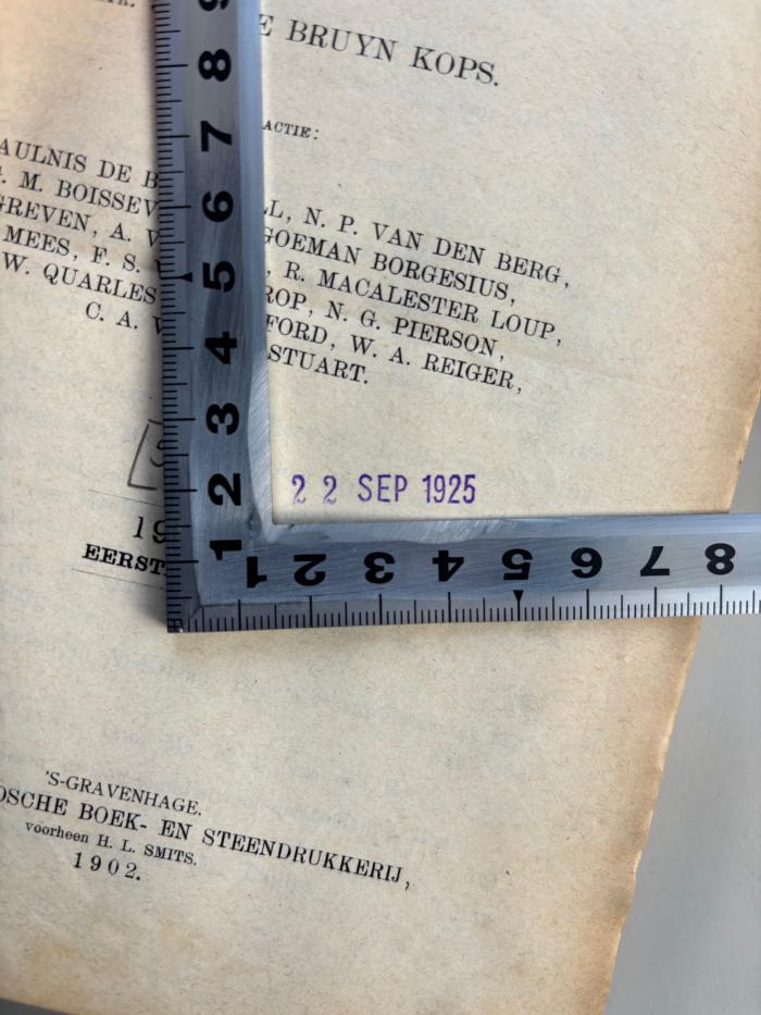 - (Molemann, H.P. ), Stempel: Datum; '22 SEP 1925'.  (Prototyp)