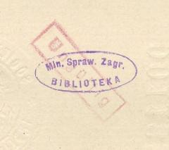 - (Polen. Ministerstwo Spraw Zagranicznych. Wydział Prasowy), Stempel: Name; 'Min. Spraw. Zagr. BIBLIOTEHKA'. 