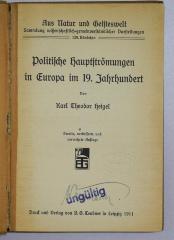 B 772 : Politische Hauptströmungen in Europa im 19. Jahrhundert (1911)