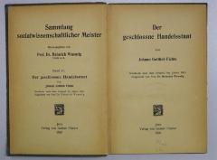 B 823 : Der geschlossne Handelsstaat (um 1920)