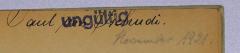 -, Von Hand: Autogramm, Name, Datum; 'Paul von Tschudi. November 1921'