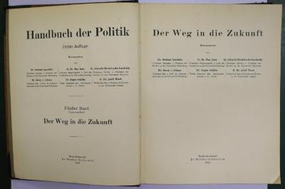 B 881a :  Handbuch der Politik : Der Weg in die Zukunft. (1922)