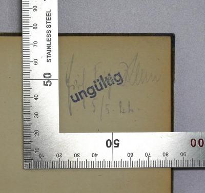 B 823 : Der geschlossne Handelsstaat (um 1920);- (Klein, Erich Fritz), Von Hand: Autogramm; 'Erich Fritz Klein 5./5.22.'. 