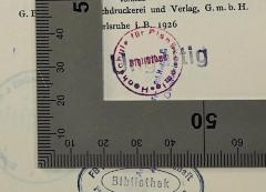 - (Hochschule für Ökonomie Berlin), Stempel: Berufsangabe/Titel/Branche, Name, Ortsangabe; 'Hochschule für Planökonomie Bibliothek'. 