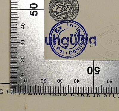 B 728 : Die Soziale Frage im Lichte der Philosophie (1923);- (Döhring, Paul), Stempel: Name; 'Ex Libris [Paul Döhring]'. 