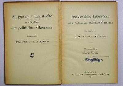 B 709-14 : Ausgewählte Lesestücke zum Studium der politischen Ökonomie. 14, Sozial-Politik (1922)