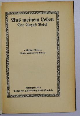 B 704-1&lt;3&gt; : Aus meinem Leben. (1914)