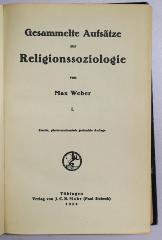 Ba 18&lt;2&gt;-1 -3 : Gesammelte Aufsätze zur Religionssoziologie. 1 bis 3 (1922)