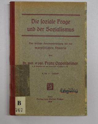 B 767 : Die soziale Frage und der Sozialismus (1919)