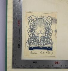 - (Hardtke, Alwin), Etikett: Exlibris; 'Ex Libris Alwin Hardtke'. 