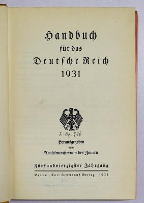 Ba 48 : Handbuch für das Deutsche Reich 1931 (1931)
