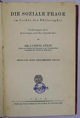 B 728 : Die Soziale Frage im Lichte der Philosophie (1923)